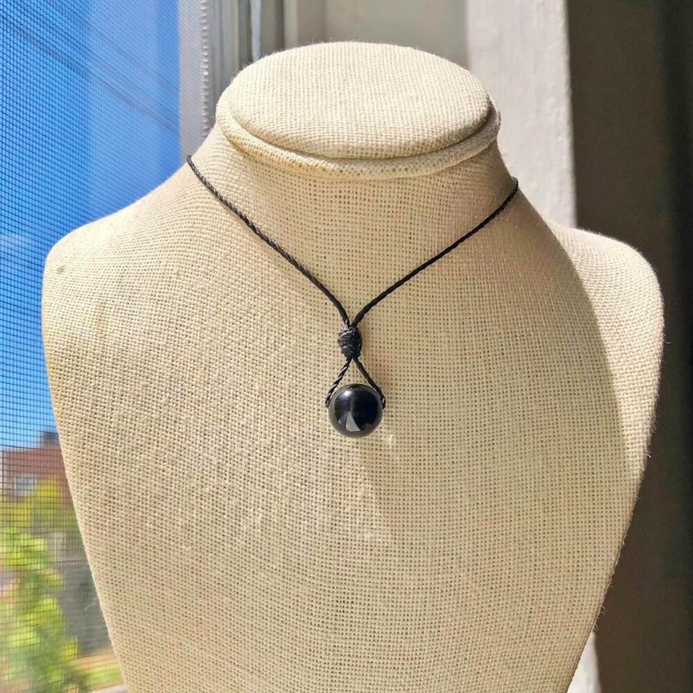 Black Onyx (10mm) Sphere Boho Necklace/Choker